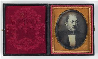 (MEDICAL) Sixth-plate copy daguerreotype of the remarkable American surgeon and professor Dr. Valentine Mott (1785-1865).